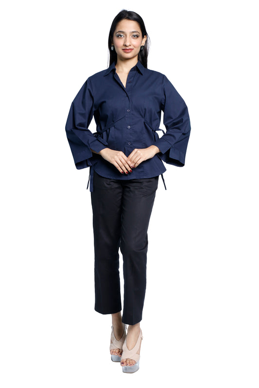 Dark Blue Belted Shirt